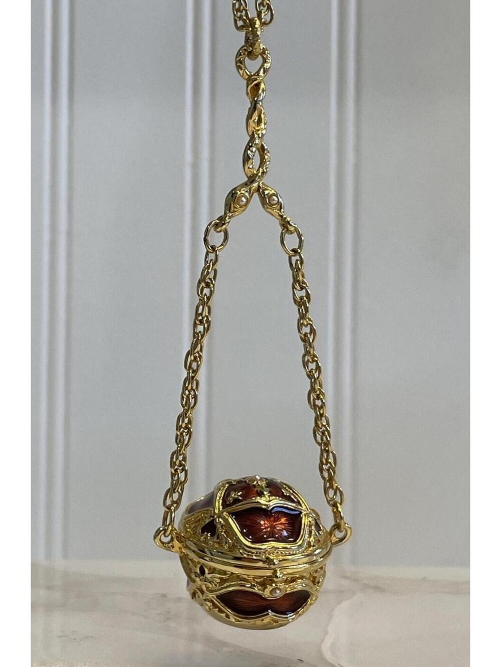 Edgar Berebi Limited Edition Borgia Enamel Gold Pill Box Basket Locket Necklace